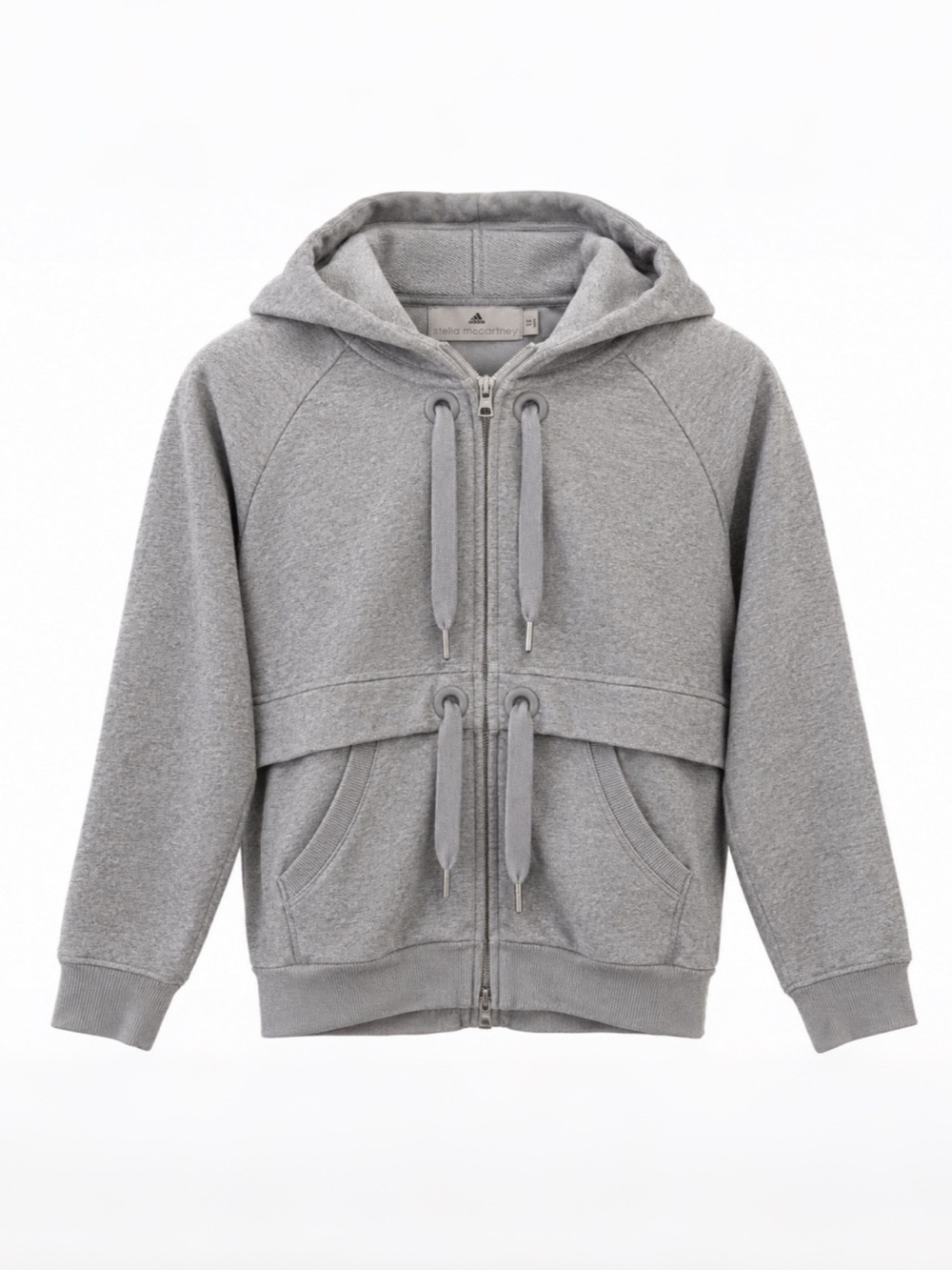 adidas by Stella McCartney Hoodie XS Gray Full Zip Hooded Pockets Climalite